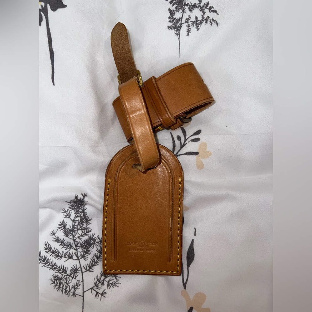 Louis Vuitton Tan Leather Bag Tag